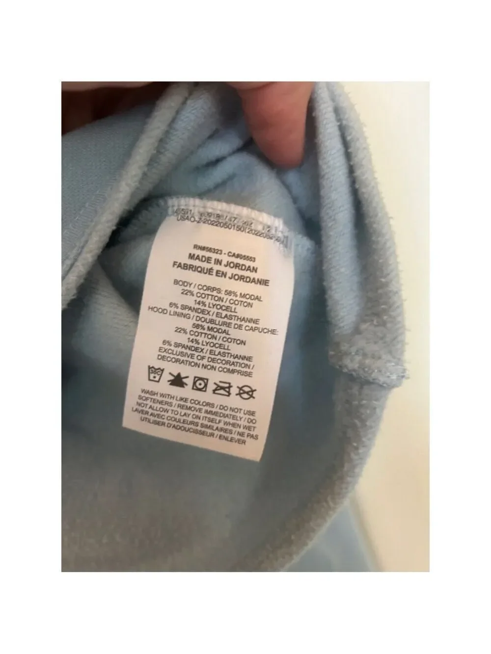 Women's Nike Yoga Light Blue Cropped Hoodie M